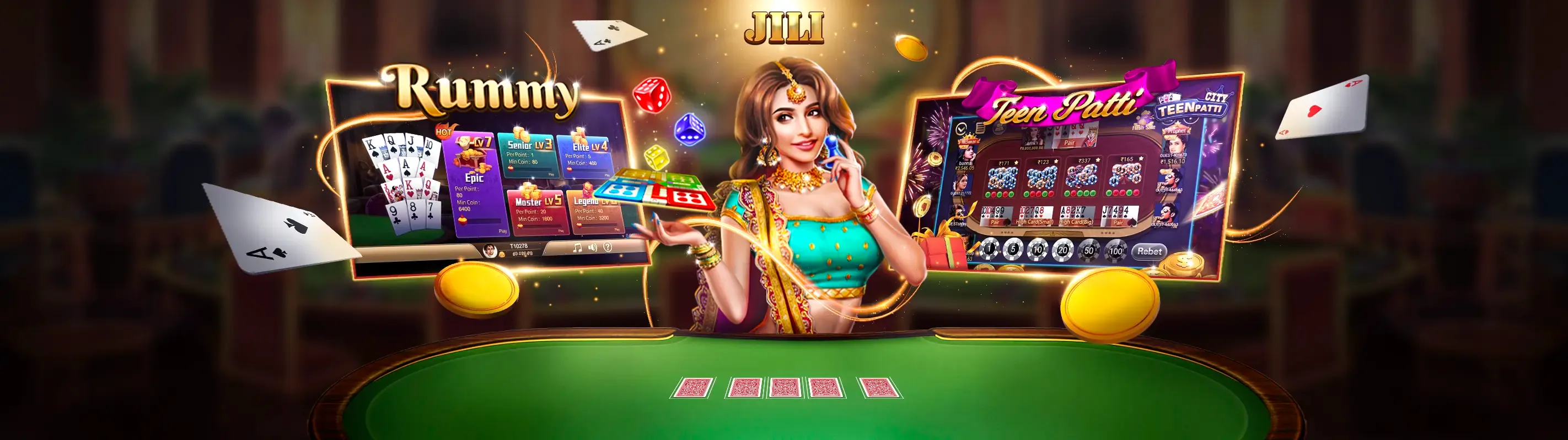 Bàn Baccarat sang trọng tại u888bet với các lá bài và chip cược